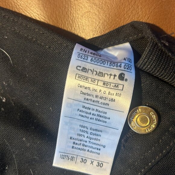 Carhartt Black Coveralls 30×30 - Picture 3 of 4